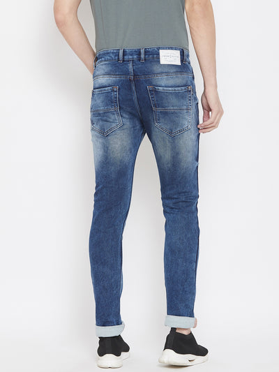 Blue Ripped Slim Fit Jeans - Men Jeans