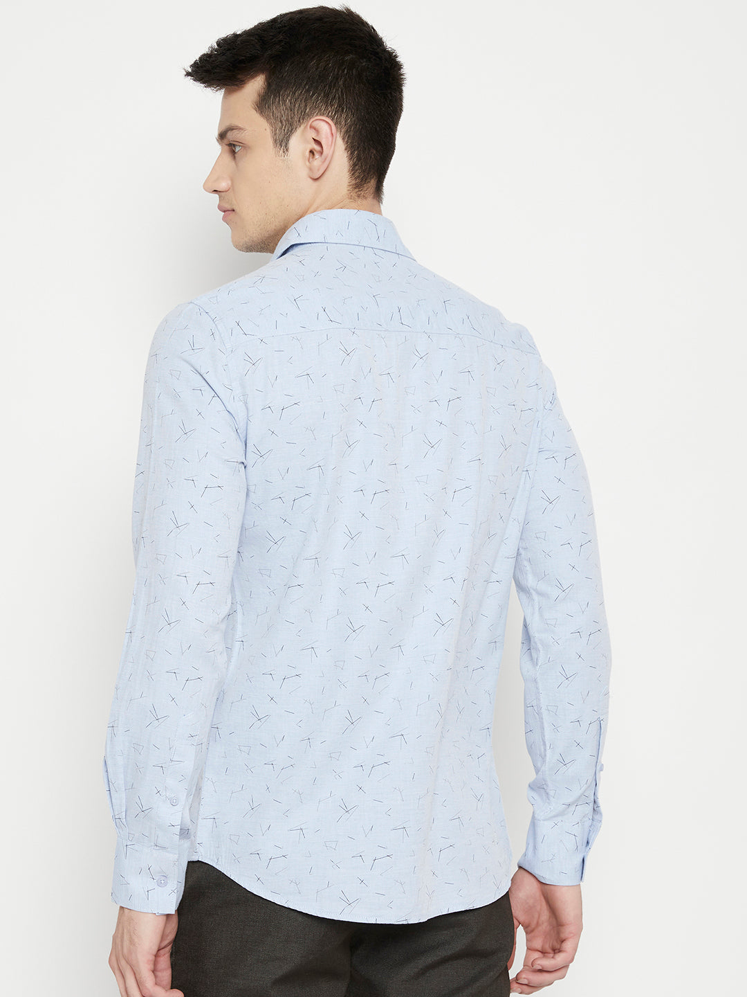 Blue Printed Slim Fit shirt - Men Shirts