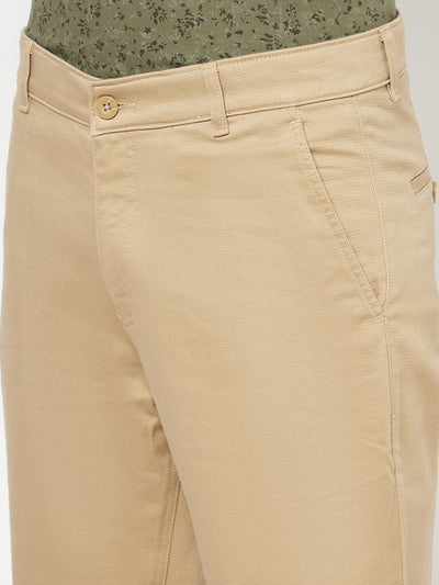 Beige Casual Trousers - Men Trousers