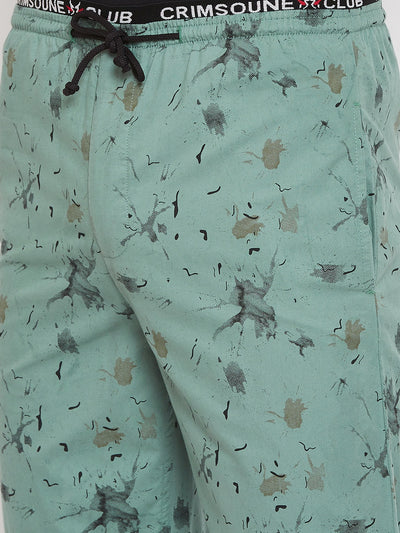 Green Printed Lounge Pants - Men Lounge Pants