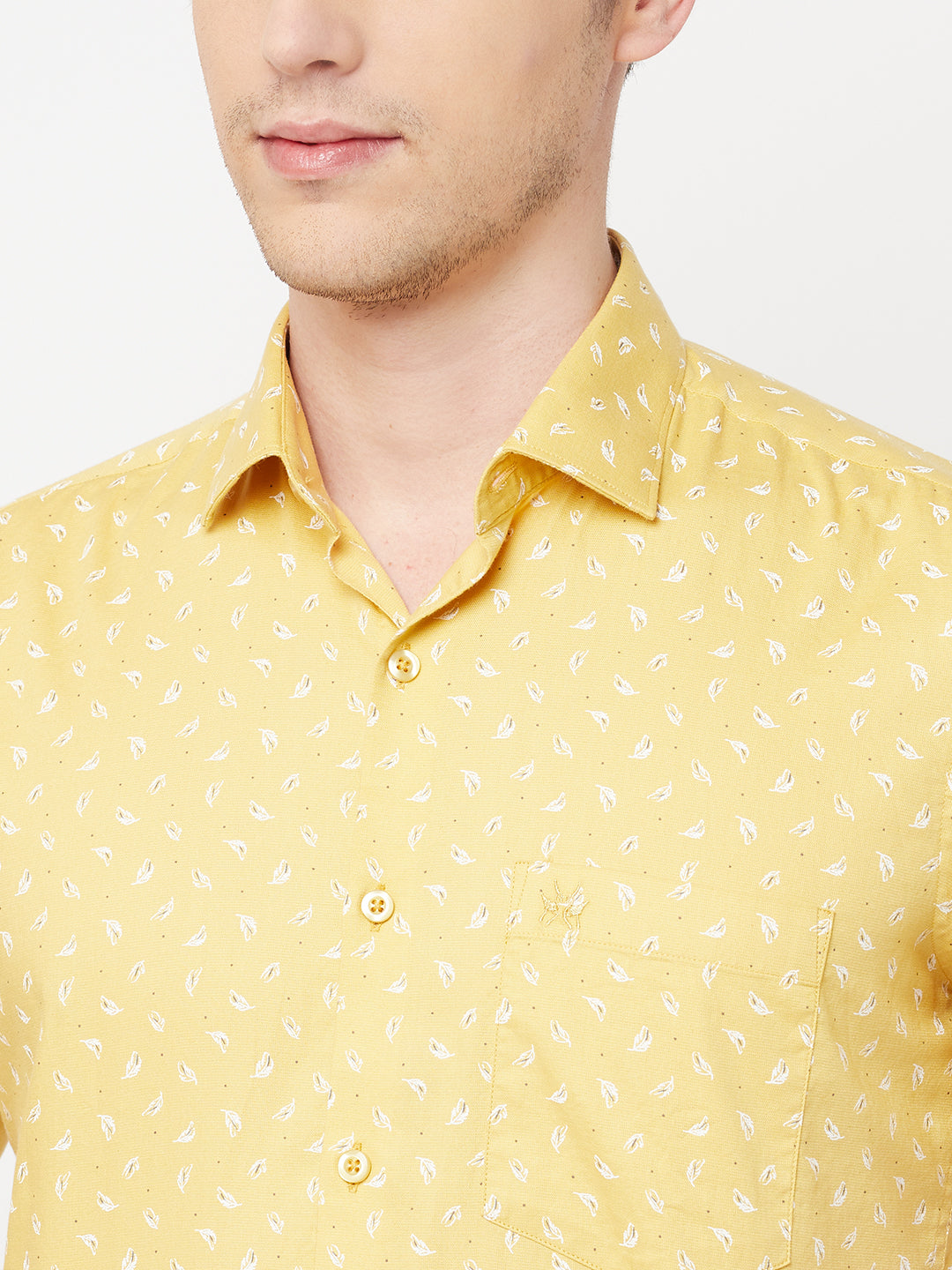 Yellow Floral Shirt - Men Shirts