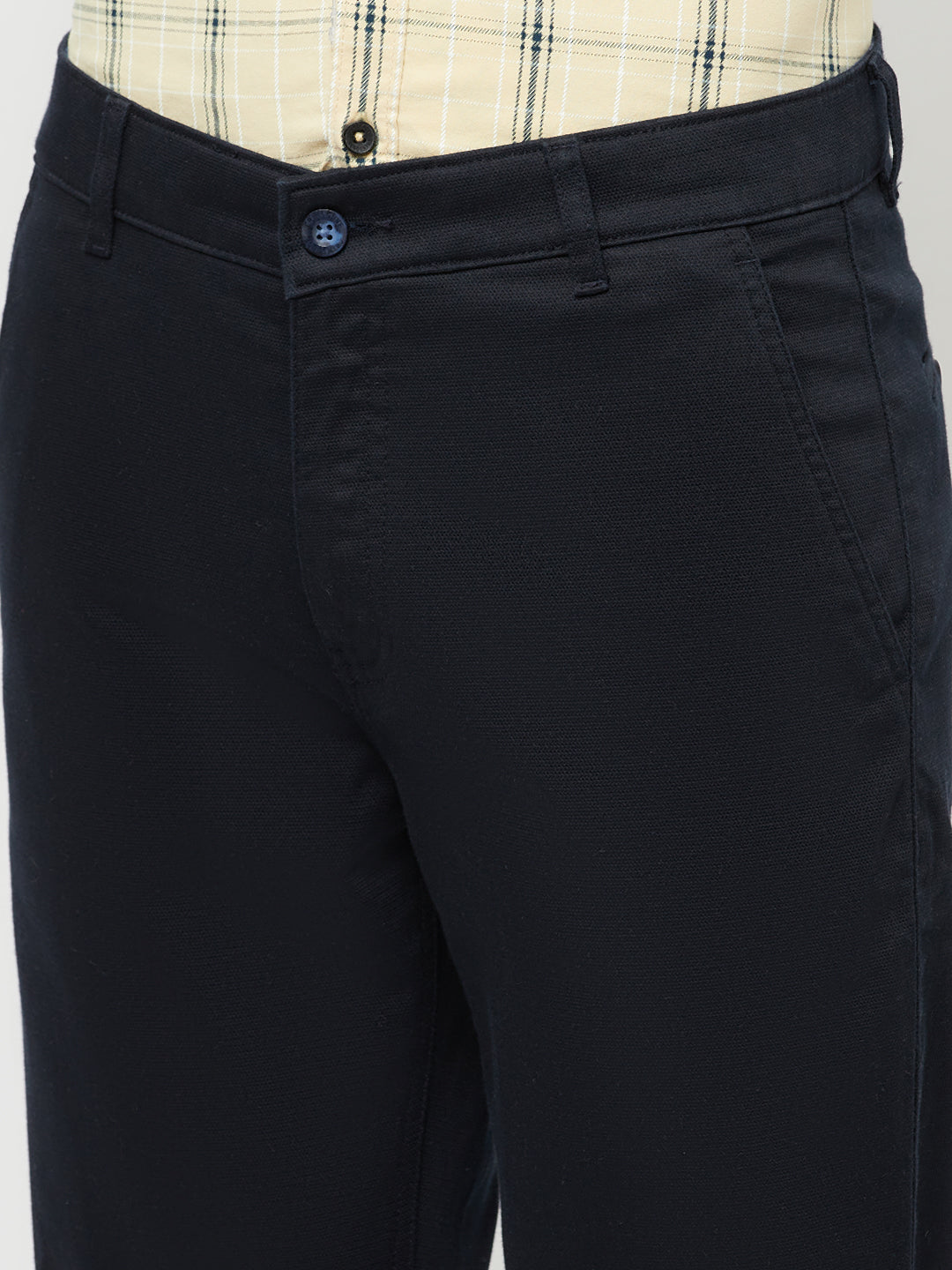 Navy Blue Casual Trousers - Men Trousers