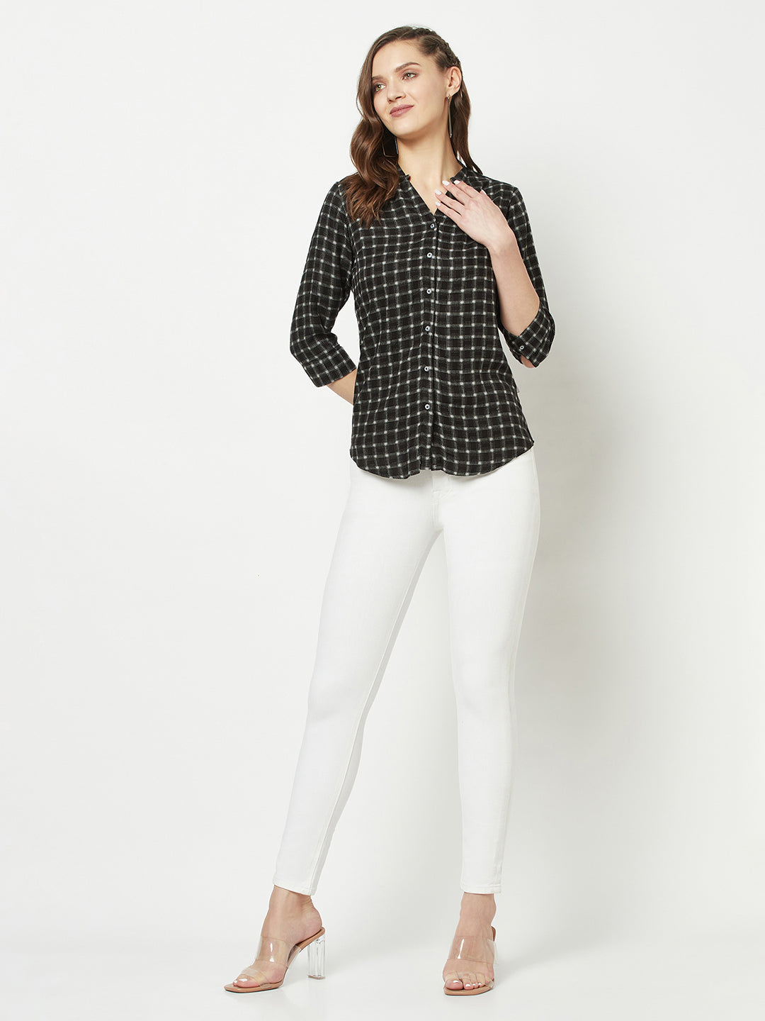  Black Dot-Checked Shirt 