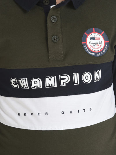 Colour-Blocked Champion T-Shirt-Boys T-Shirts-Crimsoune Club