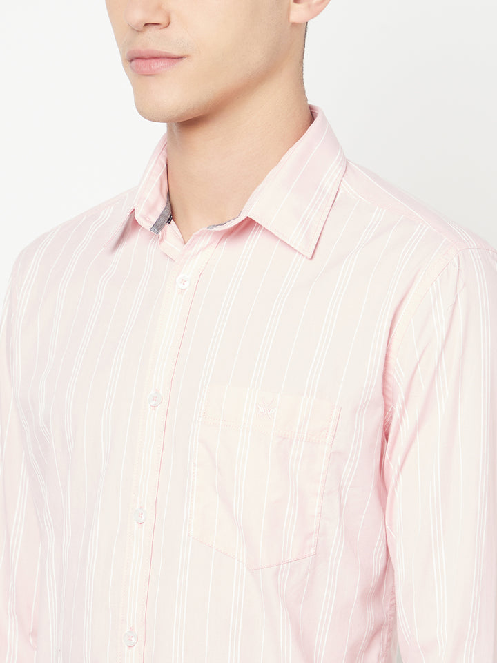 Pink Striped Shirt - Men Shirts