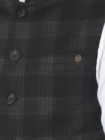  Black Checked Waistcoat