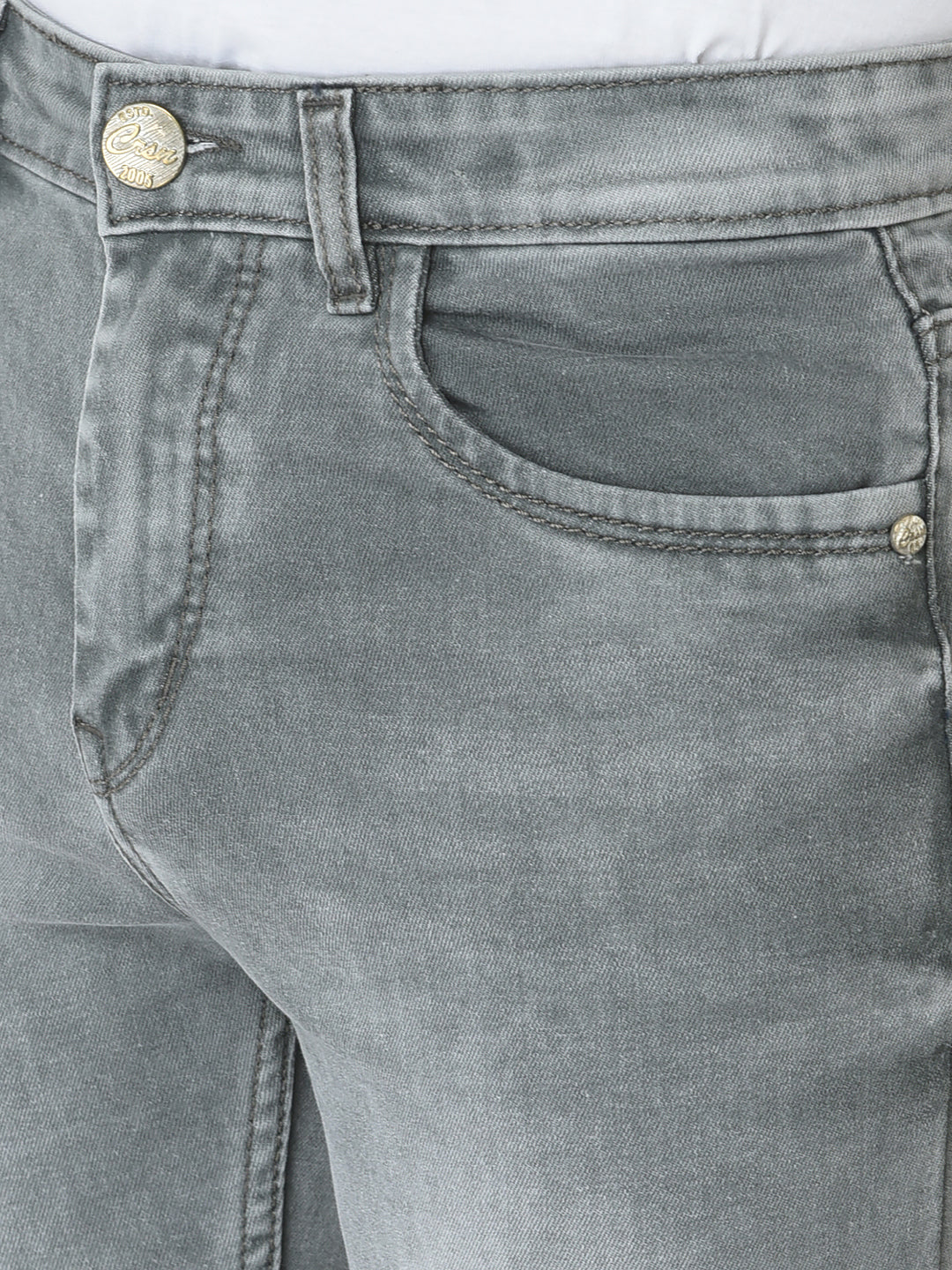  Light Grey Slim-Fit Jeans