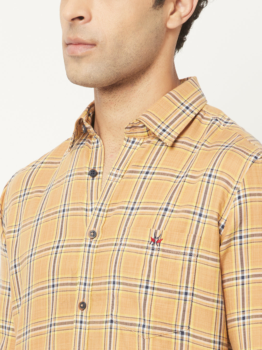   Beige Shirt in Tartan Checks