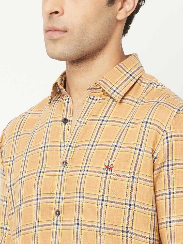   Beige Shirt in Tartan Checks