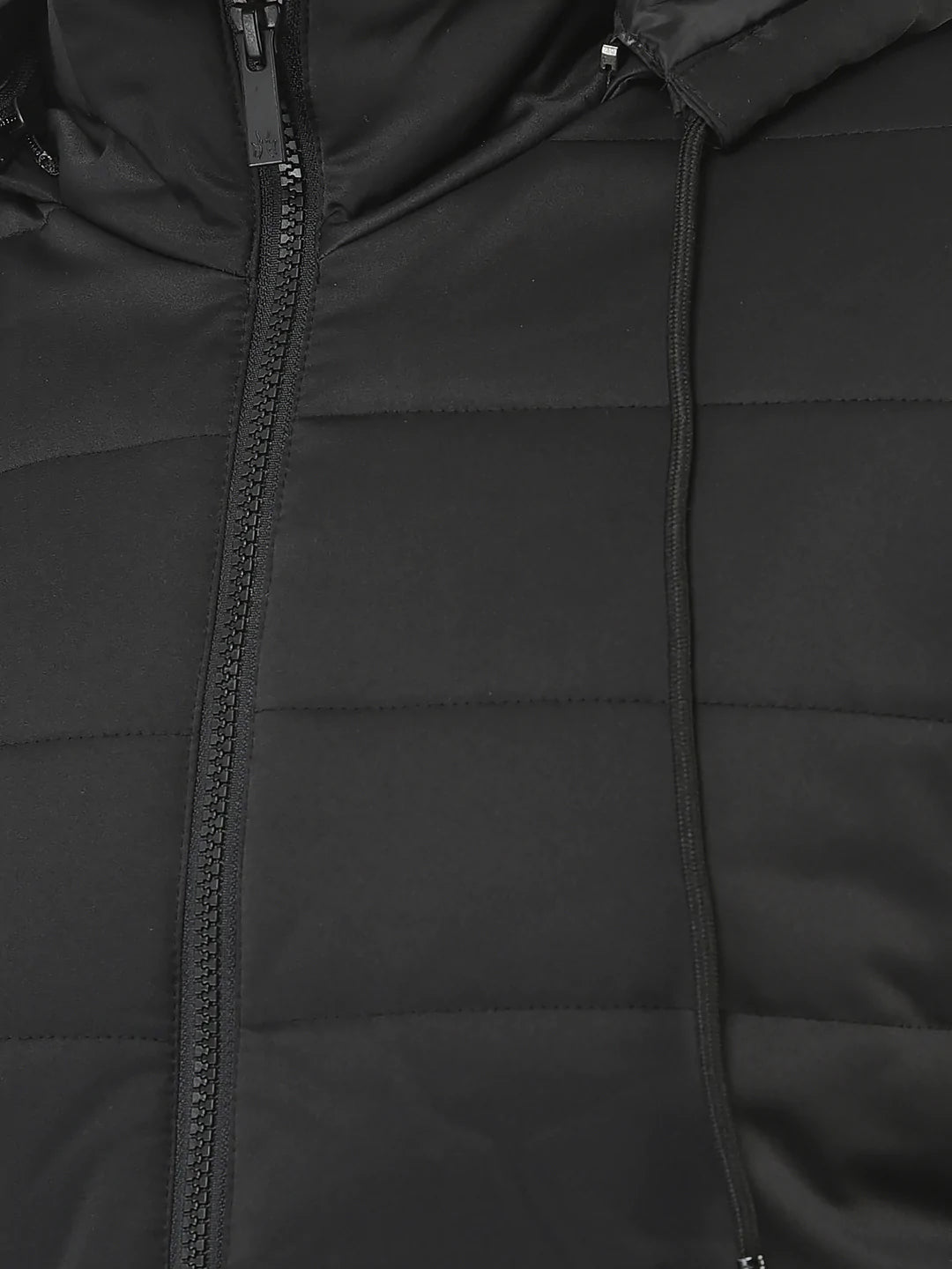  Black Hooded Light-Padding Jacket 