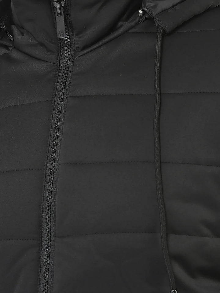  Black Hooded Light-Padding Jacket 