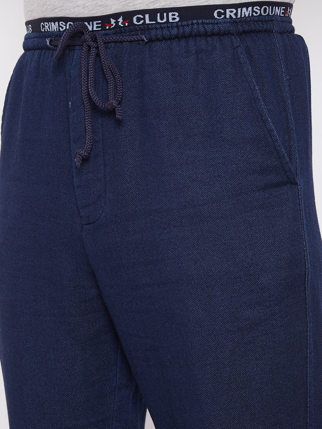 Navy Blue Solid Smart Fit Joggers-Men Joggers-Crimsoune Club