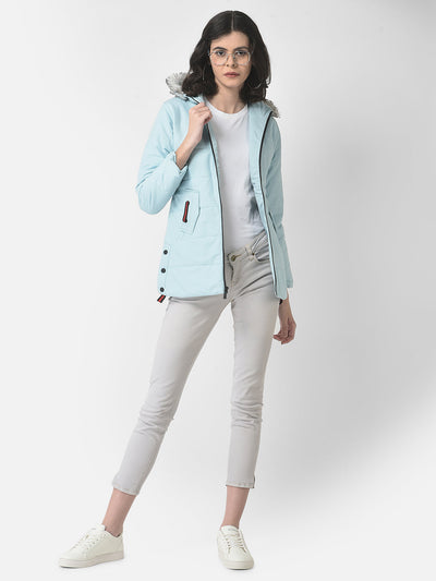  Hooded Ice Blue Jacket