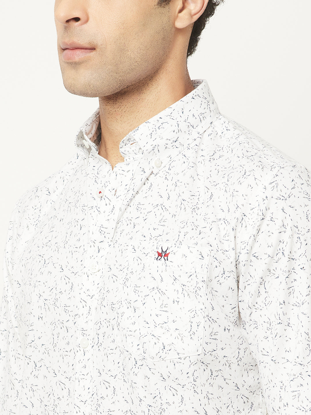 Floral Print White Shirt