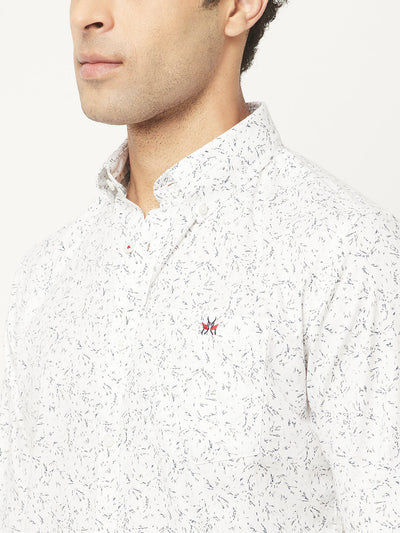 Floral Print White Shirt