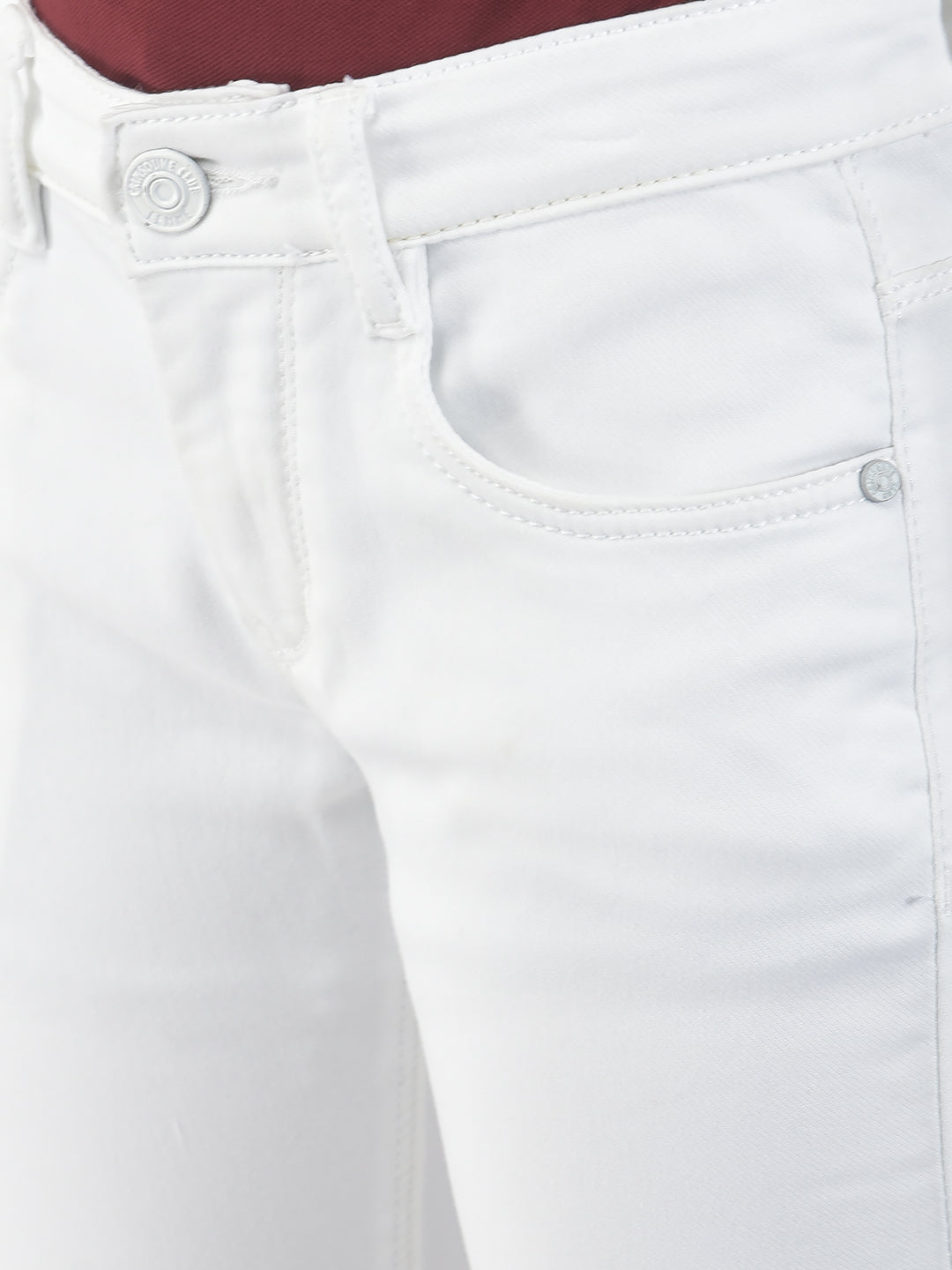  Slim-Fitting White Jeans