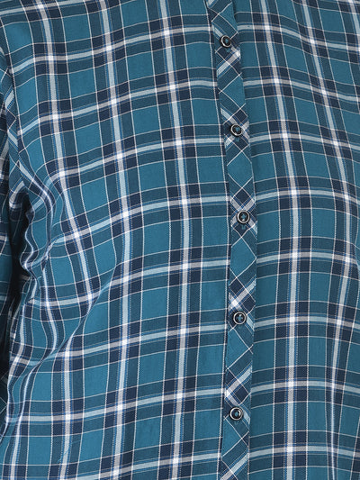 Air Force Blue Checked Shirt - Women Shirts