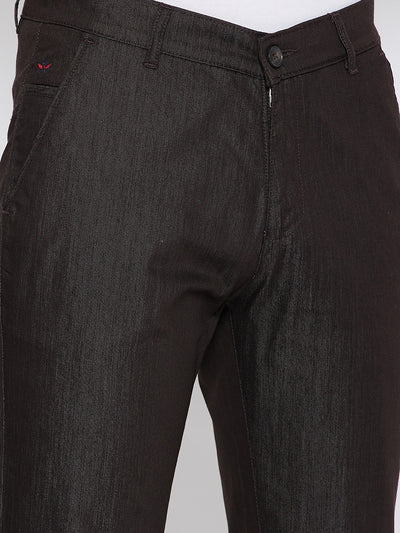 Brown Slim Fit Trousers - Men Trousers