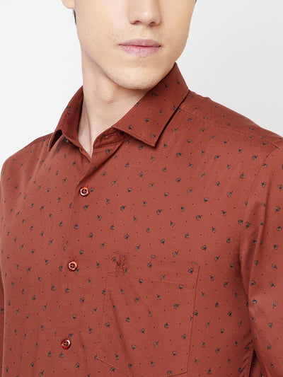 Brown Floral Shirt - Men Shirts