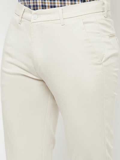 Cream Trousers - Men Trousers