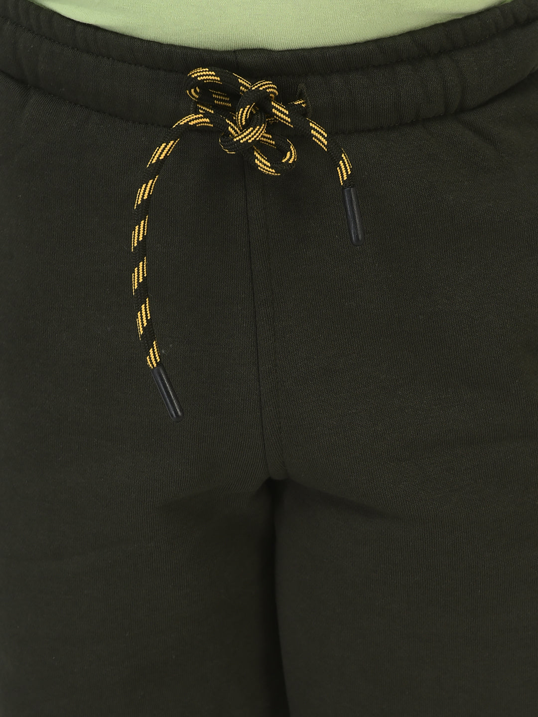 Olive Green Joggers with Contrast Logo Embellishment 