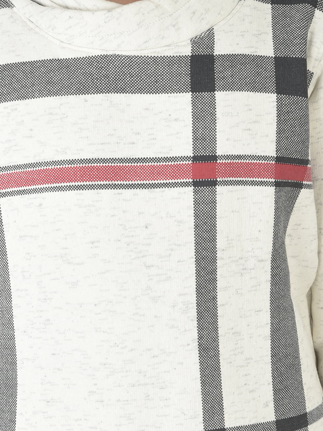  White Grid Checked Sweatshirt 