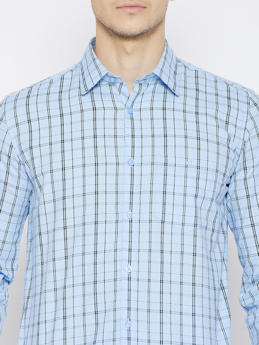 Blue Checked Slim Fit shirt - Men Shirts