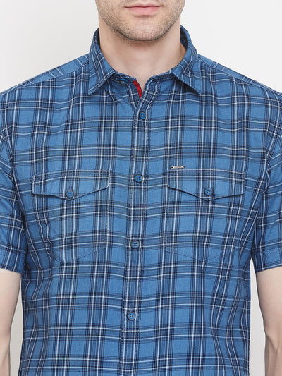 Blue Checked shirt - Men Shirts