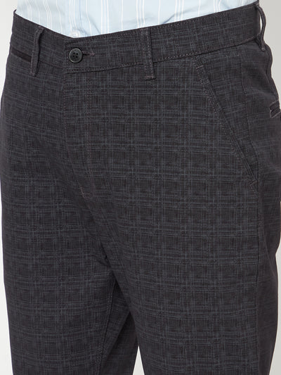 Black Checked Trousers - Men Trousers
