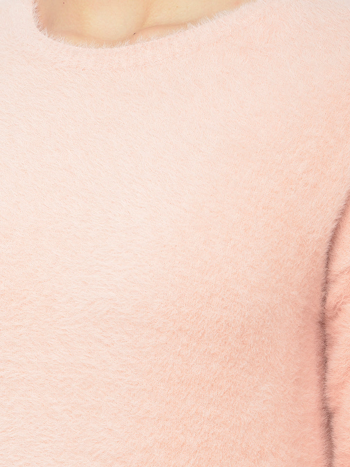 Pink Round Neck Sweater - Women Sweaters