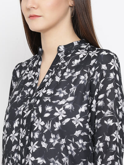 Black Floral Top - Women Tops