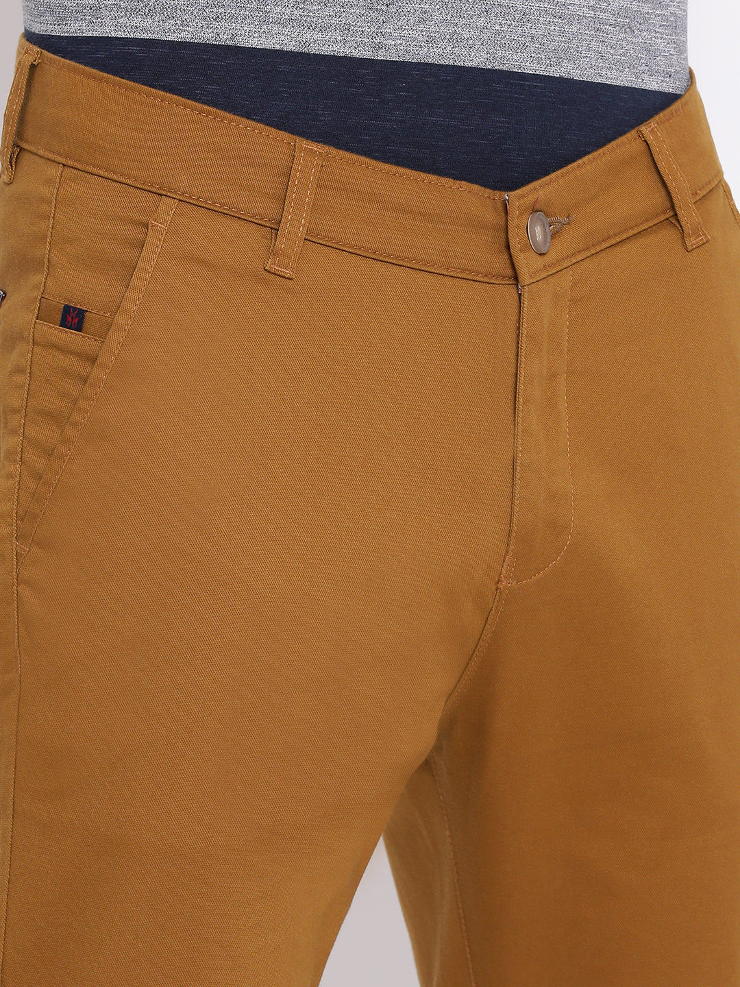 Brown Slim Fit Trousers - Men Trousers