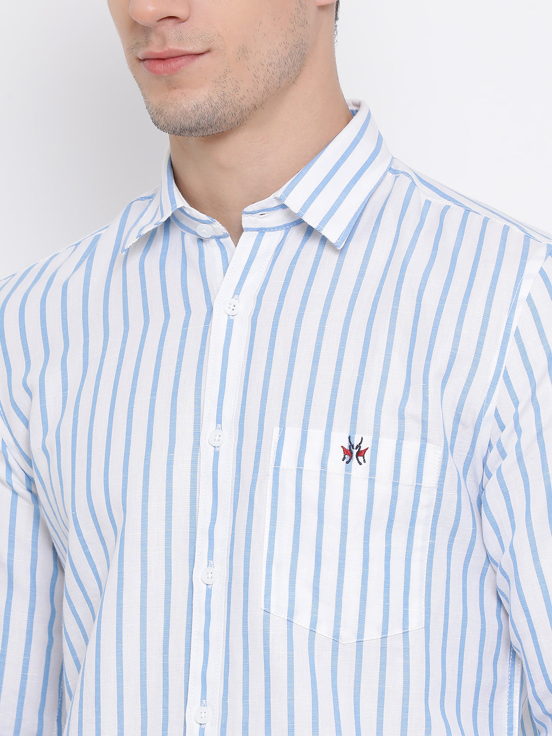 Blue Striped Button up Shirt - Men Shirts