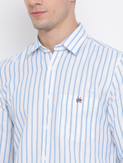 Blue Striped Button up Shirt - Men Shirts