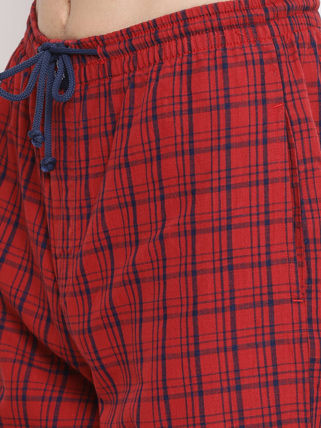 Red Checked Lounge Pants - Men Lounge Pants