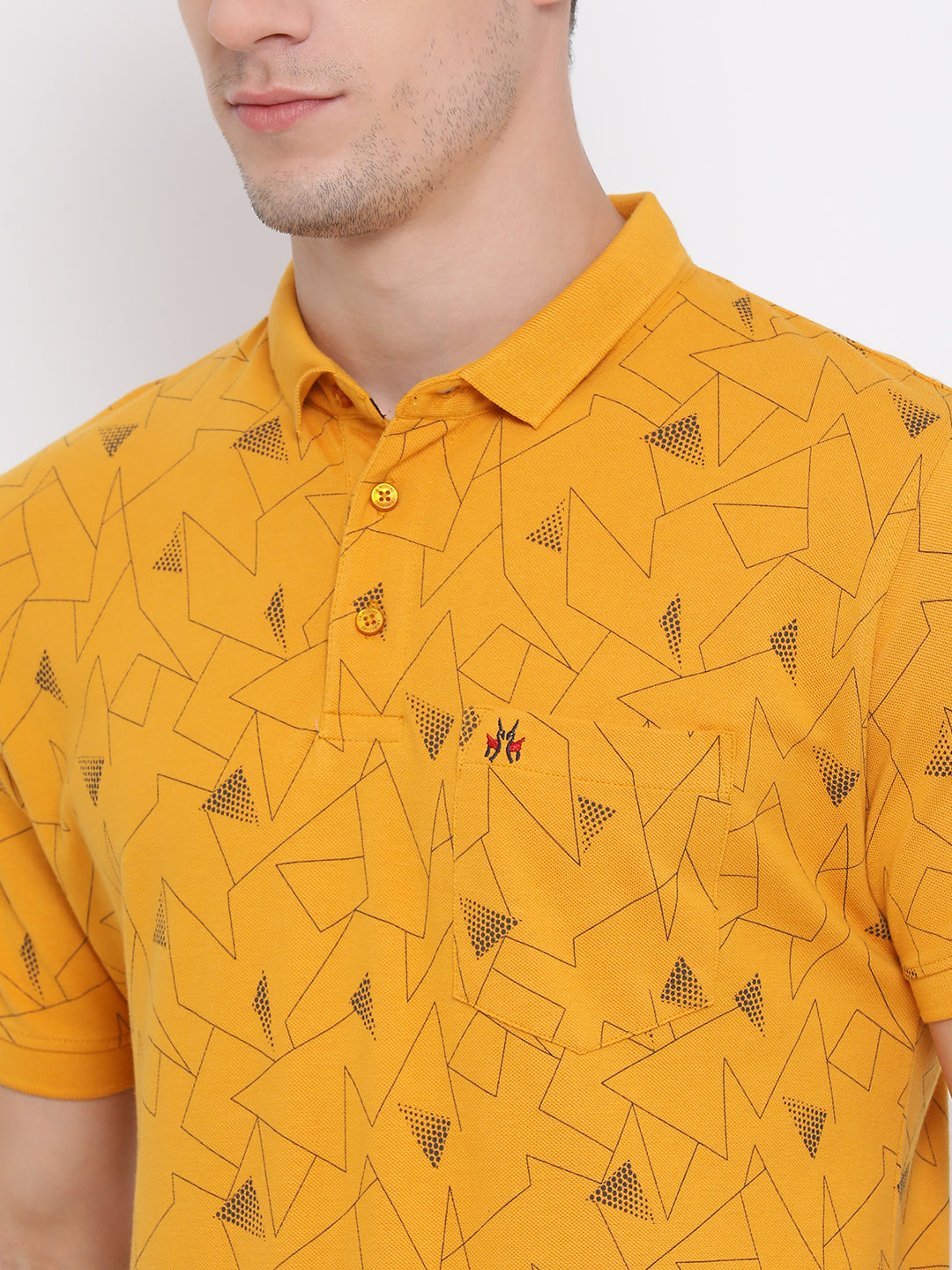 Mustard Printed T-shirt - Men T-Shirts