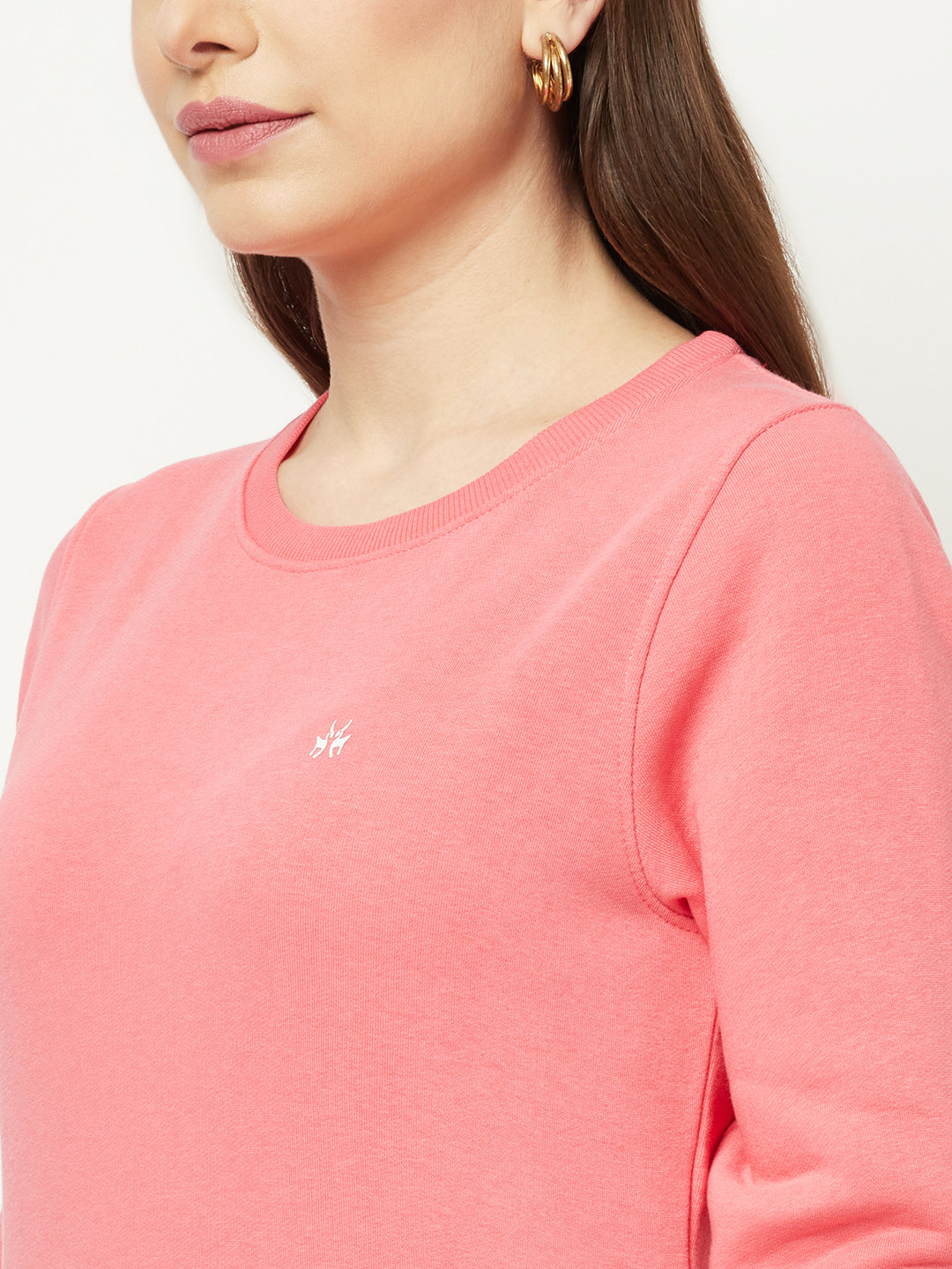  Coral Pink Typographic Sweatshirt 