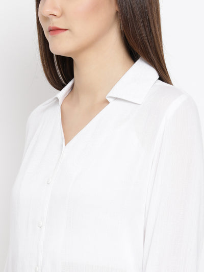 White Casual Top - Women Tops