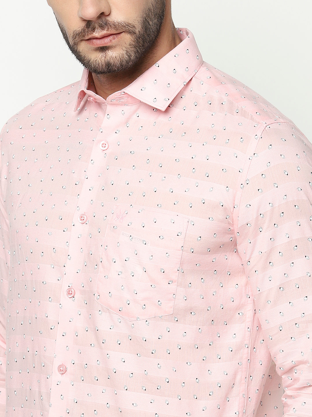 Pink Abstract Print Shirt-Men Shirts-Crimsoune Club