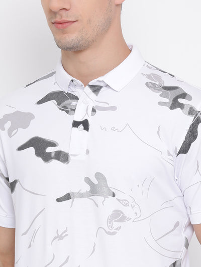 White Printed T-shirt - Men T-Shirts