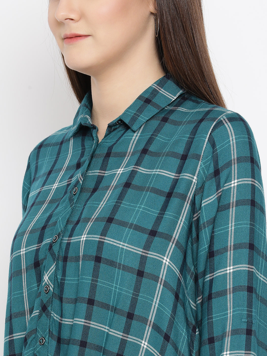 Green Checked Shirt - Women Shirts