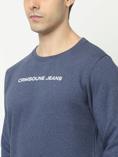  Blue Sweatshirt with Logo Work 