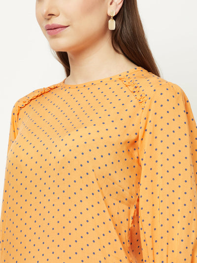  Orange Polka Dot Top