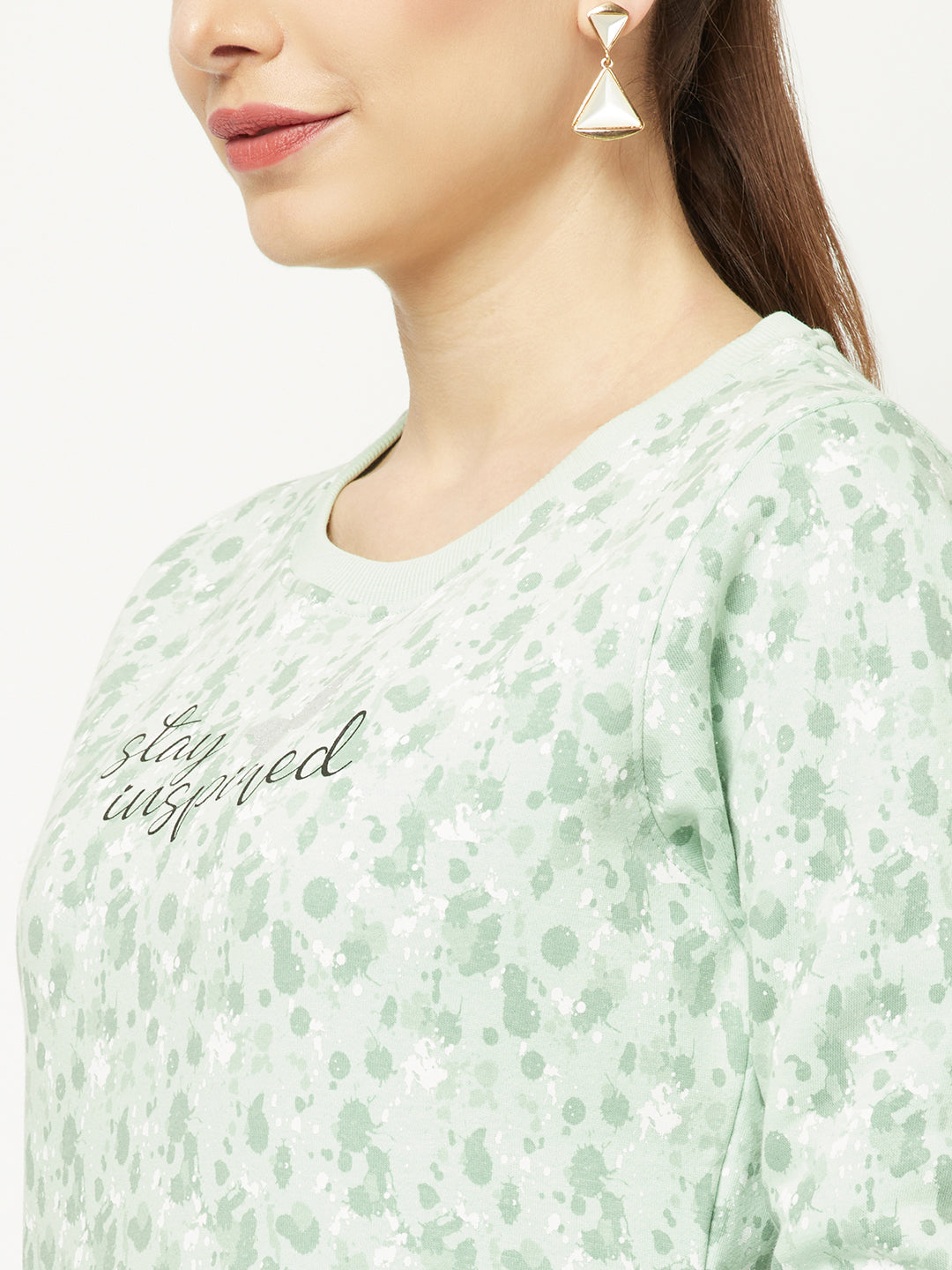  Mint Green Abstract Sweatshirt