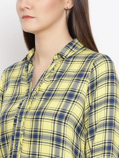 Checked Button up Shirt - Women Shirts