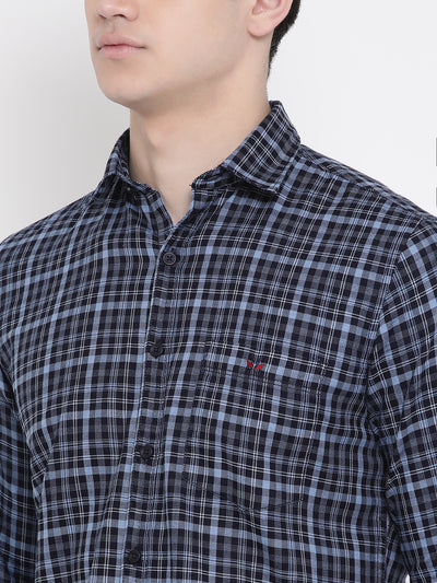 Blue Checked Shirt - Men Shirts