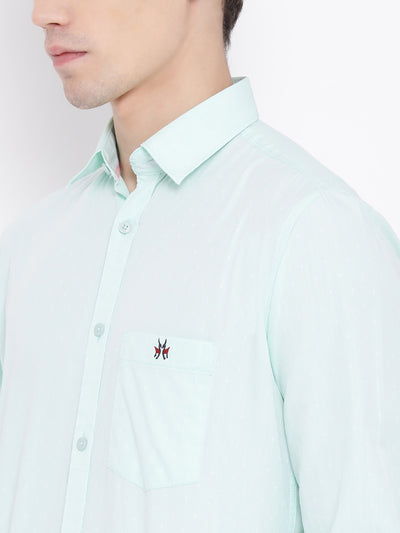 Green Full Sleeves Slim Fit shirt - Men Shirts