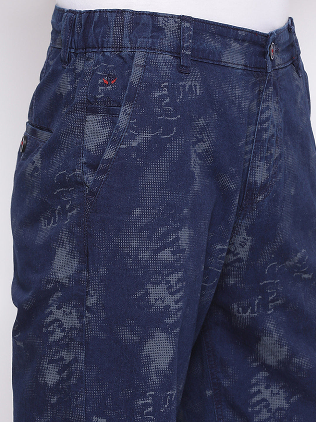 Navy Blue Printed shorts - Men Shorts
