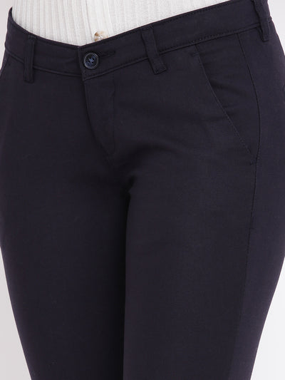 Black Slim Fit Trousers - Women Trousers