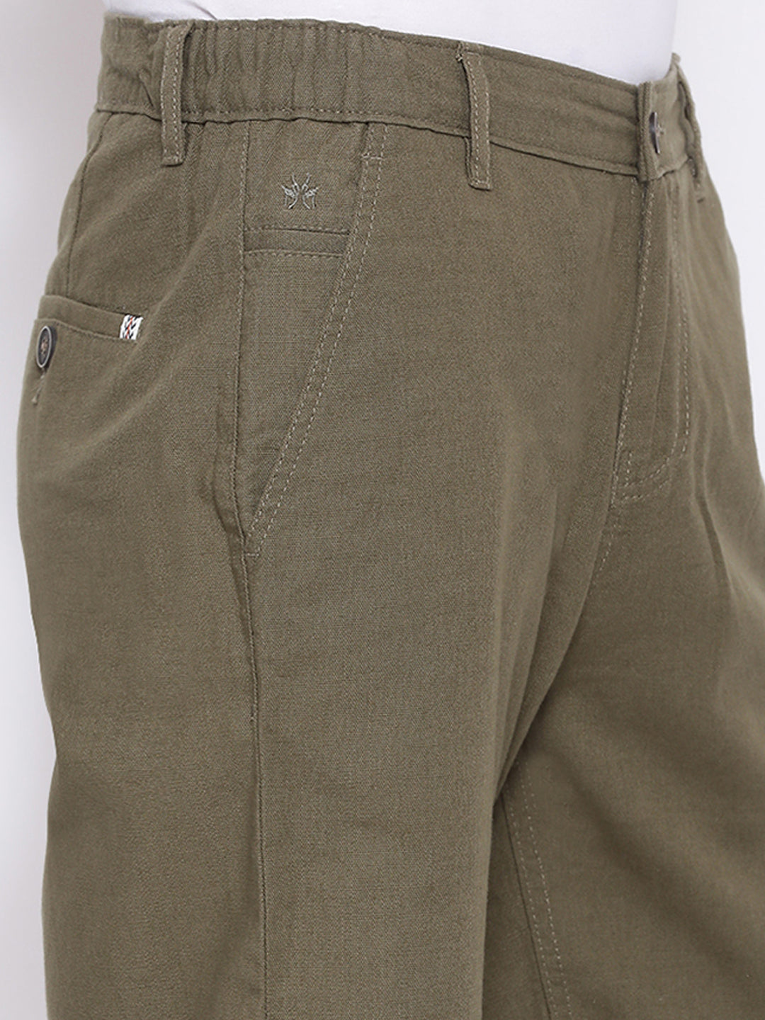 Olive Slim Fit Shorts - Men Boxers